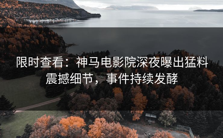 限时查看：神马电影院深夜曝出猛料震撼细节，事件持续发酵