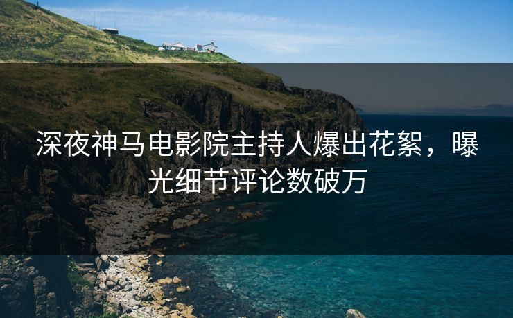 深夜神马电影院主持人爆出花絮，曝光细节评论数破万